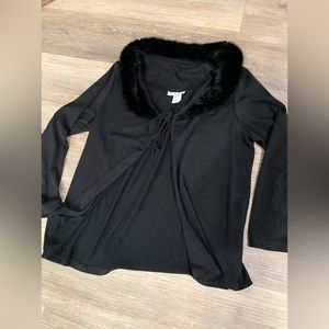 Slinky sweater material tie from top